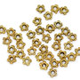 25 distanziatori, perle in metallo  a stella oro antico 4 mm