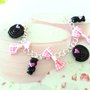 BRACCIALE color argento FIMO con liquerizia rotella e intrecciata e fiocchetti rosa