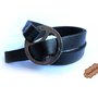 Bracciale cuoio uomo donna UNISEX TWIST nero polsino braccialetto