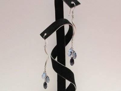 Orecchini Pendenti A Goccia In Argento 925 Con Cristalli | MATERIA By Matthias Wagner – Eleganti E Scintillanti 9x33 Mm