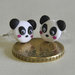 Orecchini Perno Panda Kawaii in Pasta Sintetica Tipo Fimo (coppia) - Disponibili con Perno in Acciaio, Perno in Plastica o Magneti