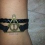 Braccialetto Personalizzato Harry Potter e i Doni della Morte in Pelle ed Alcantara