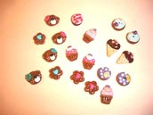 CIONDOLI  Dolcetti ( gelatini, donuts, ciambelle, cupcakes)  - uno a scelta  - fimo per orecchini bracciali collane  
