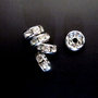 Perle Distanziatori color argento con Strass - 5 pezzi