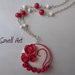 Collana con Rose handmade con fimo - catena tono argento - girocollo