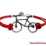 bracciale con bicicletta in argento tibetano cordino rosso 