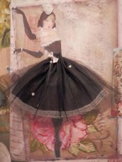 Quadro in pittura e decoupage raffigurante una ballerina