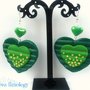 orecchini cuore verde