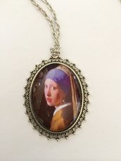 Collana Arte Vermeer, Cammeo in Vetro, Ragazza Orecchino di Perla