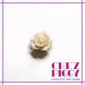 1 x cabochon a forma di fiore - Bianco 14 mm