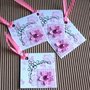 lotto Tag - Etichette Chiudipacco - *Fiori Rosa* (3pz)