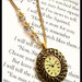 ALICE IN WONDERLAND VINTAGE STYLE COLLECTION -"I'm LATE!!"CLOCK CAMEO NECKLACE
