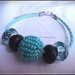 Bracciale in pelle azzurra tubolare con perle Trollbeads - Azzurro
