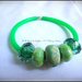 Bracciale in caucciù e perle Trollbeads - Colore Verde Fluo