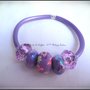 Bracciale in caucciù e perle Trollbeads  - Colore Viola satinato