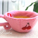 Tazzina ciliegia,tazzina da tè giocattolo in feltro con tè rimovibile " Omaggio 1 fondo di tè!! " - Cibo alimenti in feltro per bambini
