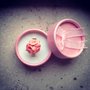 anello roselline in fimo colore rosa salmone