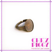 1 x base anello con cameo - color bronzo + vetrino