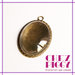 Ciondolo ovale bronzo + vetrino trasparente 3 x 4 cm