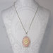 collana cammeo 30x40rosa fiore rosa crema bianco. base decorata in metallo - romantico pin up kawaii rockabilly retro goth lolita
