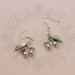orecchini pendenti ciliegie e foglia in metallo color argento anticato - cherry pin up rockabilly goth lolita kawaii retro