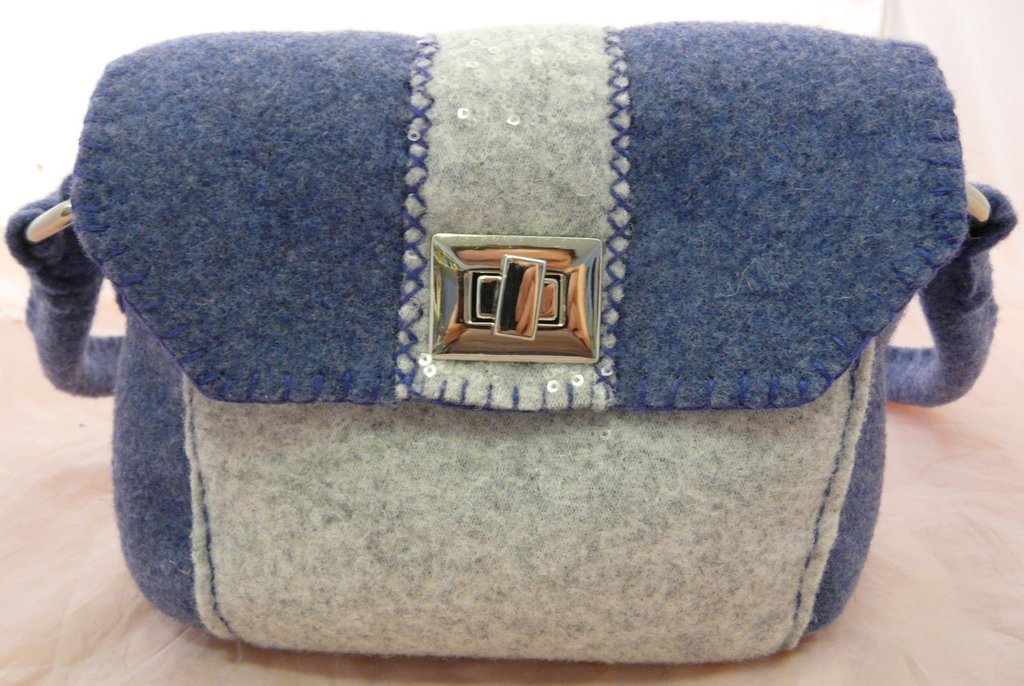 Marka Borsa A Tracolla In Feltro Grigio 40x40 Cm – Capiente, Con Tasca Interna E Chiusura In Velcro - 5