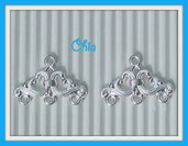 2 basi connettori orecchini chandelier 24x16mm