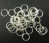 20 anelli anellini apribili argentato  9 mm nickel free