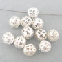 20 perle perline in filigrana 6 mm argentate