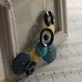 C16.14 - Collana turchese e gialla con bottoni vintage - Linea Miro