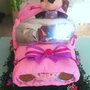 Torta Automobile Pannolini Minnie rosa regalo nascita battesimo triciclo moto auto