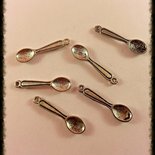 Mini cucchiaio ciondolo ciondolo con collana, dosatore color argento, 45 cm, catena Sniffer Snorter Snuff Snorter Powder Cucchiaio Smoking Accessori diverse varianti colore (corona/fungo/cuore