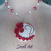 Collana con Rose handmade con fimo - catena tono argento - girocollo