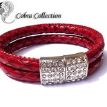 Bracciale in similpelle rosso - Coral