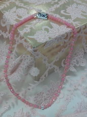 M 005 - Collana media perle vetro rosa