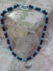 M 009 - Collana perle blu e azzurre