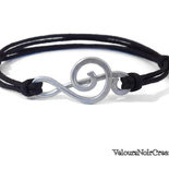 Bracciale chiave di violino cordino regolabile