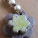 ciondolo "fiore" in ceramica raku viola/verde acido