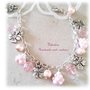 Bracciale coccinelle fimo- bianco rosa