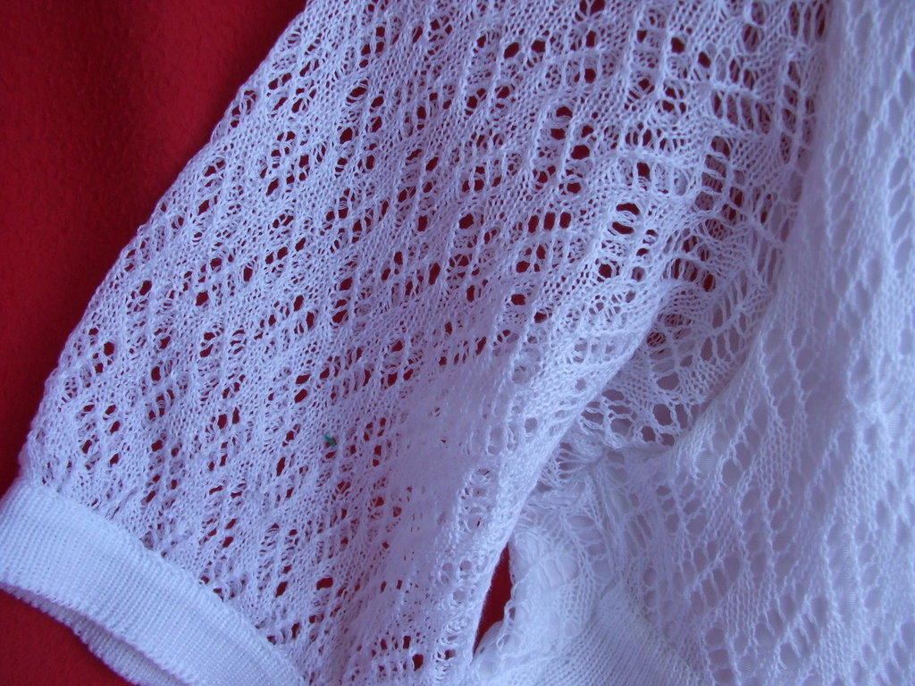 maglietta traforata effetto pizzo cotone lana Donna Abbigliamen