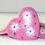 Cuoricini con clip colore fucsia e lilla fantasia 3,5 cm