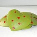 Cuoricini clip colore verde panna fantasia 3,5 cm