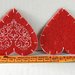 Cuori rossi grandi feltro lana con stencil cm 7 cm