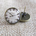 Orecchini in resina - orologio vintage - supporto color bronzo antico