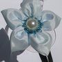 Cerchietto raso con fiore azzurro