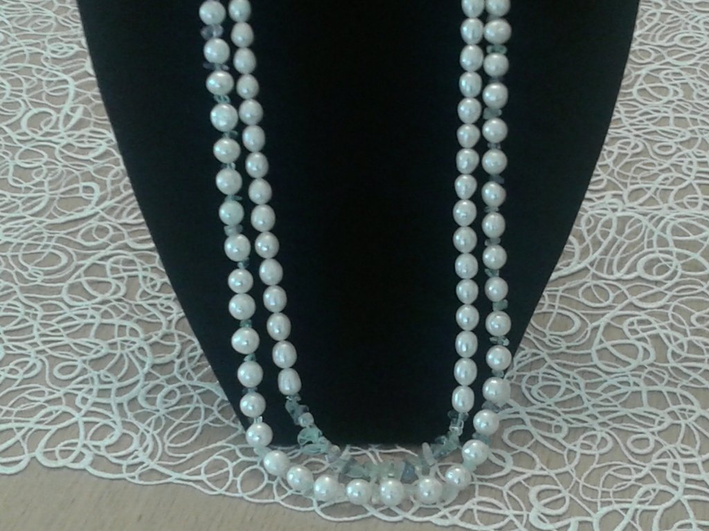 collana perle di fiume e fluorite - Gioielli - Collane - di tizianat
