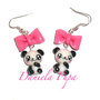 orecchini panda e fiocco rosa