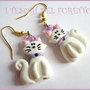 Orecchin "Micetti chic bianchi Lilla" fimo cernit kawaii moda idea regalo 