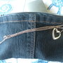 pochette in jeans con manico gioiello