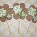Muffin e CupCake Toppers^^ - Decorazioni per Dolci - Set Green Vintage Flowers^^ (lotto 12pz)
